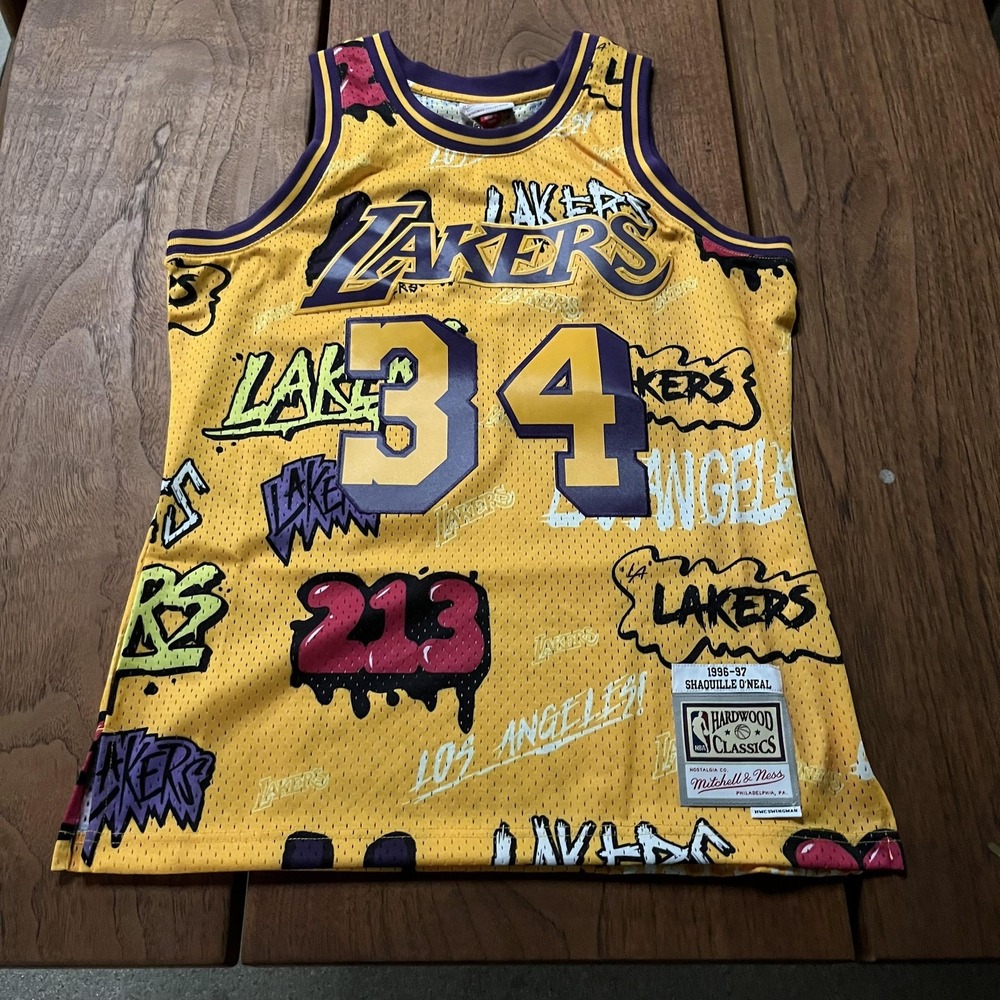 Los Angeles Lakers Jersey Mens Medium Yellow NBA Basketball Shaquille‎ ONeal
